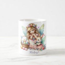 Caneca De Café Aquarela Fada da Primavera de Páscoa