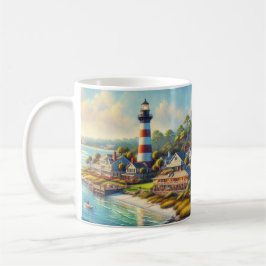 Caneca De Café Aquarela Farol da Ilha Hilton Head