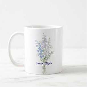 Caneca De Café Aquarela Flor de Nascimento Espelegue Personalizad