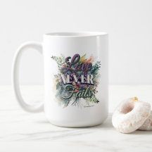 Aquarela Floral Amor Nunca Falha Escritura