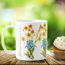 Caneca De Café Aquarela Floral | Cotação positiva | Inspiração