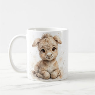 Caneca De Café Aquarela Jumento Bebê Fofinho Casa de Campo