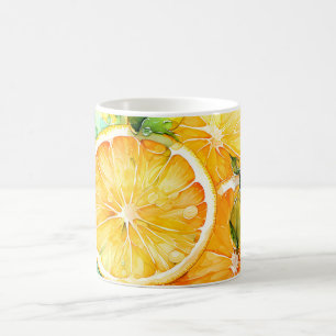 Caneca De Café Aquarela Limão Laranja Lima Botânica Cozinha