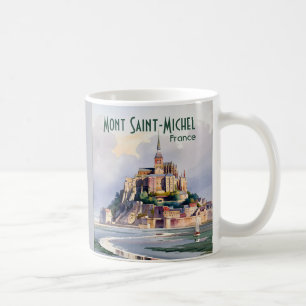 Caneca De Café Aquarela Mont Saint Michel França Viagem Vintage