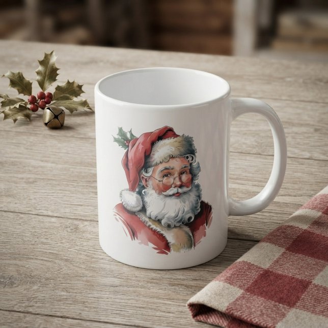 Caneca De Café Aquarela Papai Noel (Criador carregado)