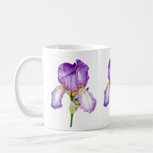 Caneca De Café Aquarela Purple Iris Botanal Arte