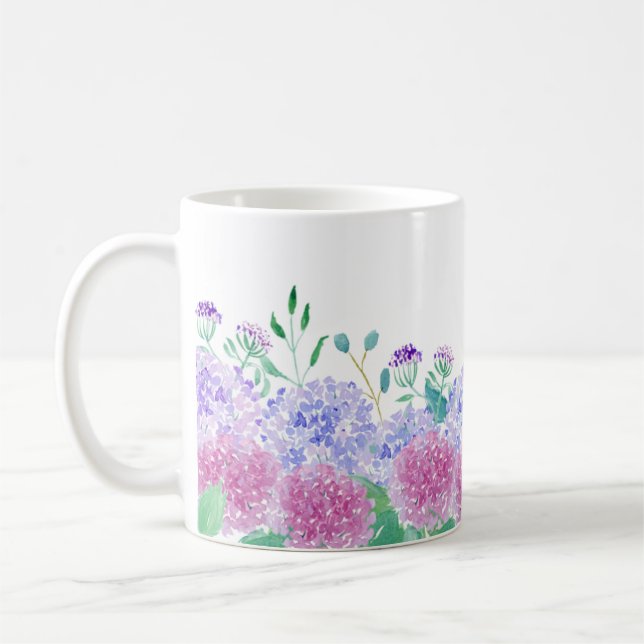 Caneca De Café Aquarela Púrpura E Azul (Esquerda)