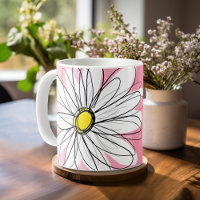 Aquarela rosa com nome personalizado de margarida 