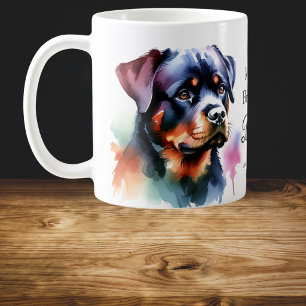 Caneca De Café Aquarela Rottweiler Personalizar