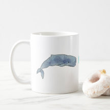 Aquarela Sperm Whale Heart 11oz Cã Cerâmica