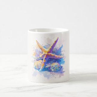 Caneca De Café Aquarela Starfish Beach Mug
