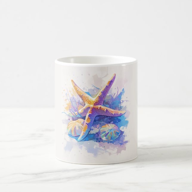 Caneca De Café Aquarela Starfish Beach Mug (Centro)