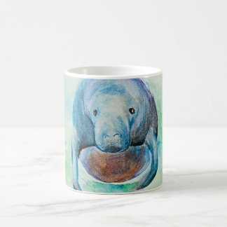 Caneca De Café Aquarela Submarina Manateada