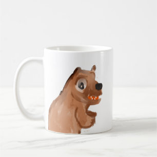 Caneca de Café Aquarela Urso Marrom Fofo e Caprich