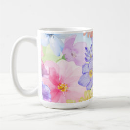 Caneca De Café Aquarelas Florais Lindas