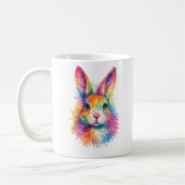 Caneca De Café Aquarell Regenbogen Hase Tasse – Wildtier Edition