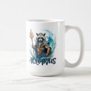 Caneca De Café Aquário, guaxinim, sinal de zodíaco, rei do mar