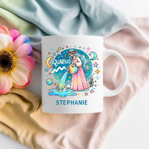 Caneca De Café Aquário Personalizado Portador de Água do Zodíaco