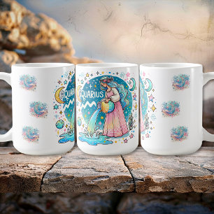 Caneca De Café Aquário Zodíaco Portador de Água Astrologia