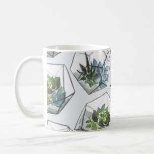 Caneca De Café Aquários Sucultos Padrão Sem Costura Aquário