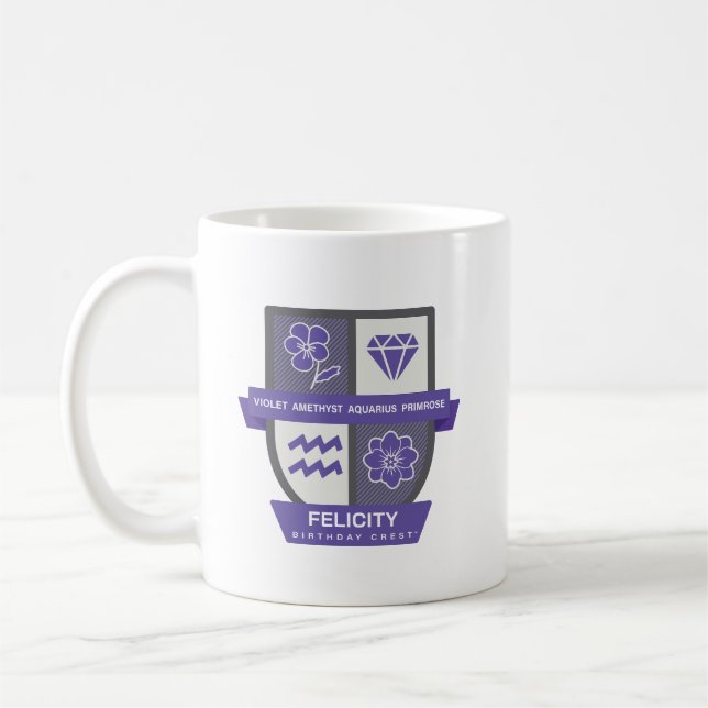 Caneca De Café Aquarius Birthday Crest™ for February 1-18 Mug (Esquerda)