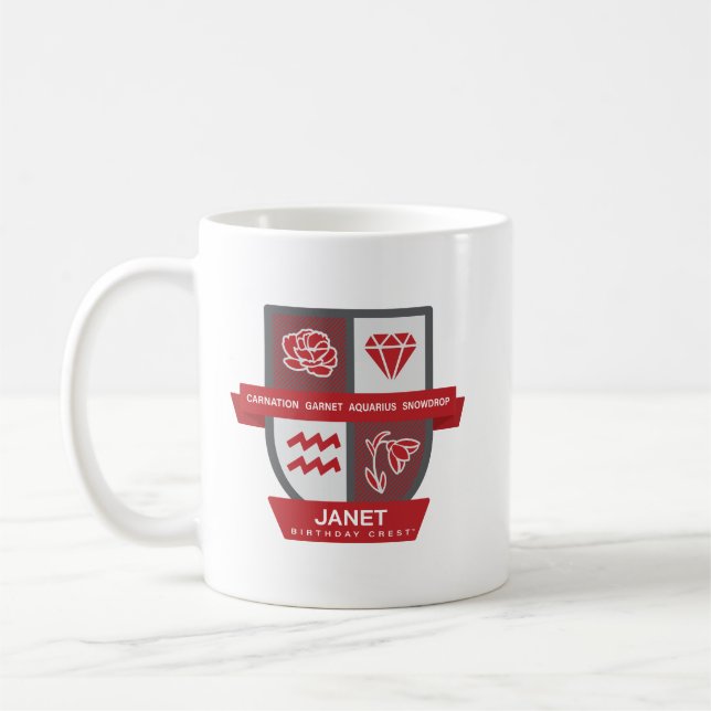 Caneca De Café Aquarius Birthday Crest™ for January 20-31 Mug (Esquerda)