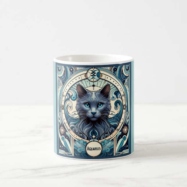 Caneca De Café Aquarius Innovative Cat Zodiac (Centro)