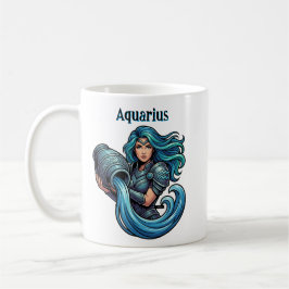 Caneca De Café Aquarius Traits and Dates  | Water Bearer