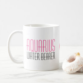 Caneca De Café Aquarius Water Bearer Zododor Nome Texto Rosa Pret