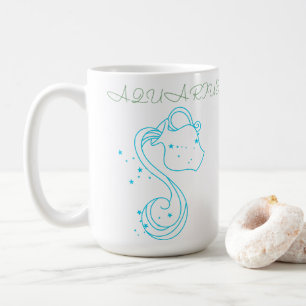 Caneca De Café Aquarius Zodiac Design - Arte Astrologica Única pa