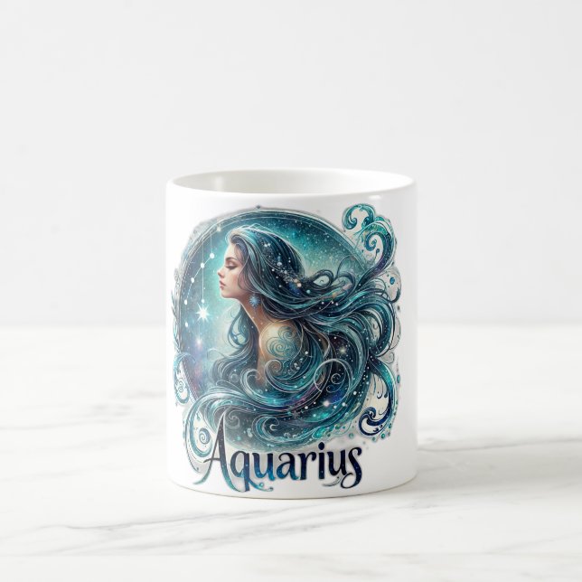 Caneca De Café Aquarius Zodiac Mug - Cosmic & Dreamy Design (Centro)