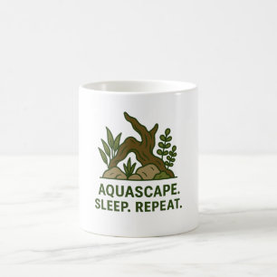 Caneca De Café Aquascape. Durma. Repita. - Aquário minimalista