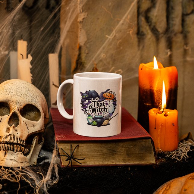 Caneca De Café Aquela Bruxa de Café de Halloween (Criador carregado)
