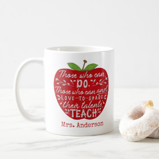 Caneca De Café Aqueles Que Podem Ensinar A Apple De Citação| Nome