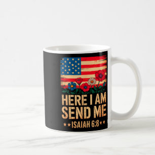 Caneca De Café Aqui Estou Eu Me Envie Cruz Bandeira Americana Isa