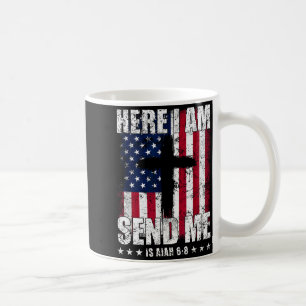 Caneca De Café Aqui Estou Me Envie Bandeira Americana Cruz Isaías