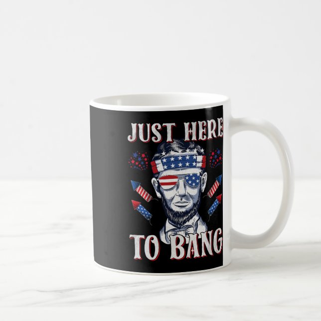 Caneca De Café Aqui Para Bang Abraham Lincoln 4 De Julho (Direita)