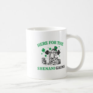 Caneca De Café Aqui Para Os Shenani Gains Funny Frog Gym St Patri