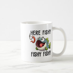 Caneca De Café Aqui Peixinho Pescador Divertido Amante da Pesca P