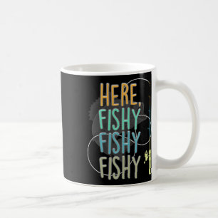 Caneca De Café Aqui Peixinho Pescador Vara de Pescar Peixe Dizia