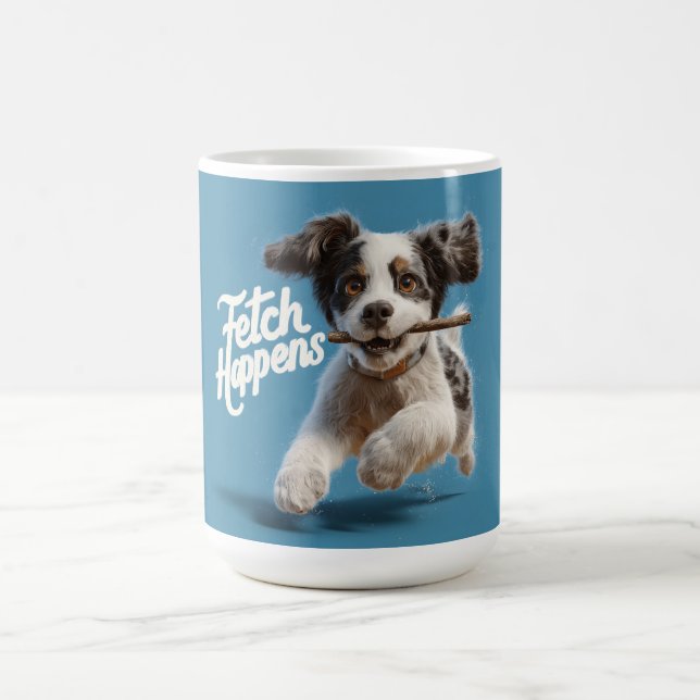 Caneca De Café Ar de Médio de puppy adorável em funcionamento com (Centro)