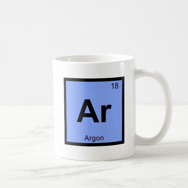 Caneca De Café Ar - Símbolo Periódico de Mesa de Química do Argon (Direita)