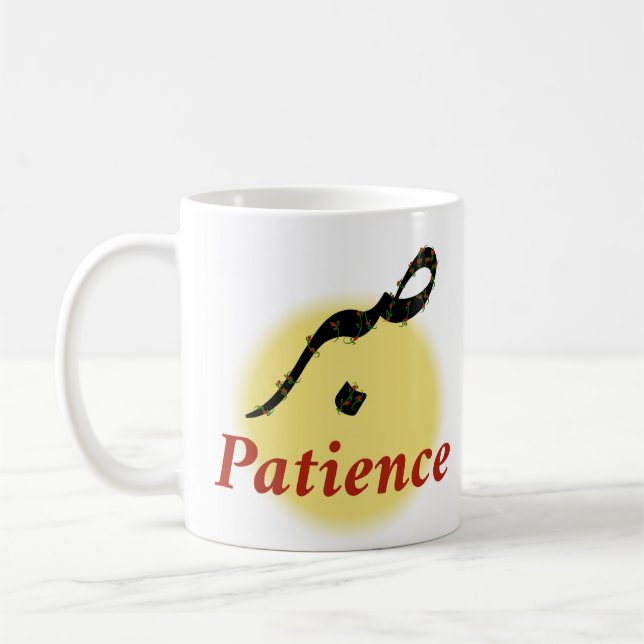 Caneca De Café Arabic Calligraphy Sabr Patience - Zen Lotus Flowe (Esquerda)