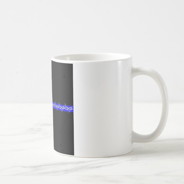 Caneca De Café Arame farpado Blue Line das correções (Direita)