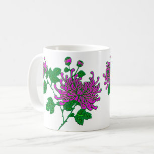 Caneca De Café Aranha-Chinesa - Aranha-Chrysântemos em Ametista R