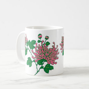 Caneca De Café Aranha-do-mato-chinês em rosa-coral
