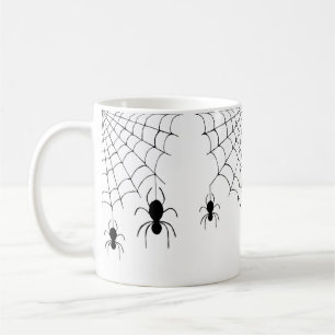 Caneca De Café Aranhas do Halloween Malandro Cobwebs Negra