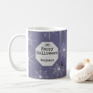 Caneca De Café Aranhas e Semanas Roxas Felizes Halloween