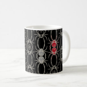 Caneca De Café Aranhas - Preto Bastante e Branco Osso