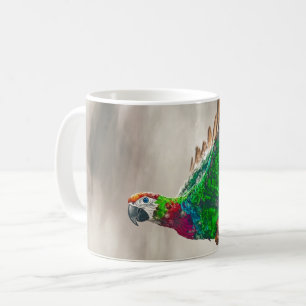 Caneca De Café arara, conhecida por suas cores vibrantes verde, v